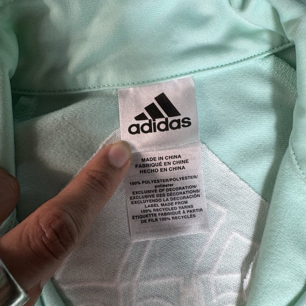 Toddler Girls Adidas Light Teal Track Jacket Sz 24 Months Zip Up Sport - Picture 3 of 6